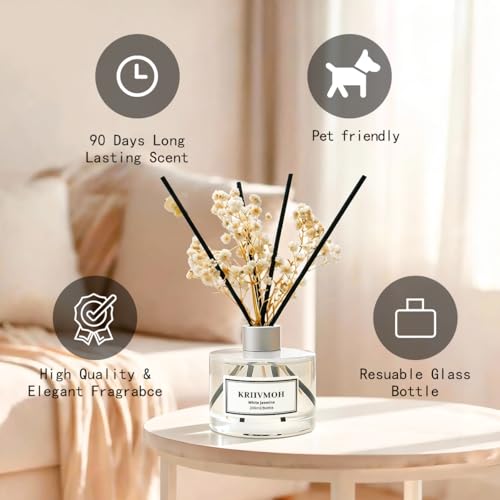 Eucalyptus Reed Diffuser Set - 6.7 Fl Oz Aromatherapy Oil with 8 Reed Sticks - Home Fragrance for Bathroom & Decor