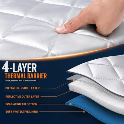 Silver Insulated Window AC Cover with Windproof Wing - L 21.3" x 14.2" x 3.1"