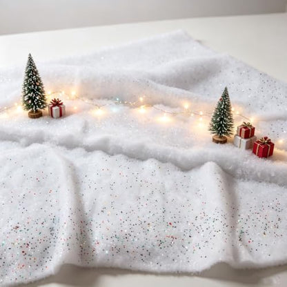 Artificial Snow Blanket for Holiday & Winter Wonderland Decorations - 47x31 Inches