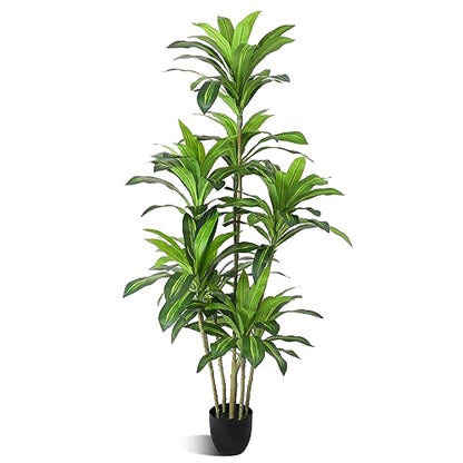 6Ft Artificial Dracaena Fragrans Tree - Faux Indoor Outdoor Plant with 8 Heads