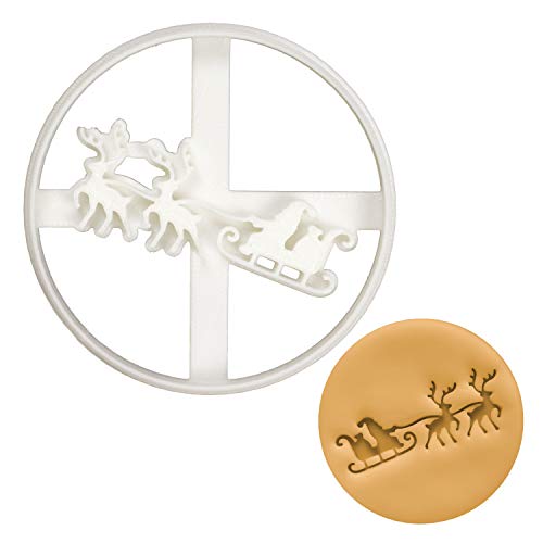 Santa Claus and Reindeer Cookie Cutter - 3" Kitchen Bakeware