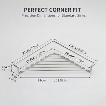 Corner Sink Drying Rack - Triangle Stainless Steel Sink Shelf - 1 Pack
