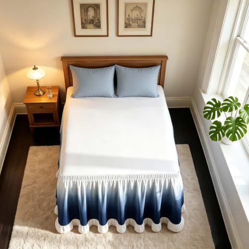 Black Twin XL Bed Skirt 25-Inch Drop Dust Ruffle for Dorm & Bedroom - Extended Size