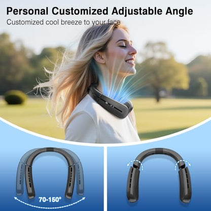 Portable Neck Fan with LED Display 4 Speeds Rechargeable Personal Cooling