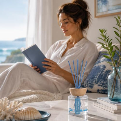 Ocean Mist Diffuser with Sticks - Blue 3.4 Fl Oz Home Fragrance