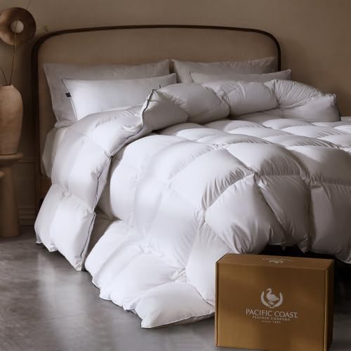 King Size Goose Feather Down Comforter - 106x90 Breathable Hypoallergenic Hotel Bedding