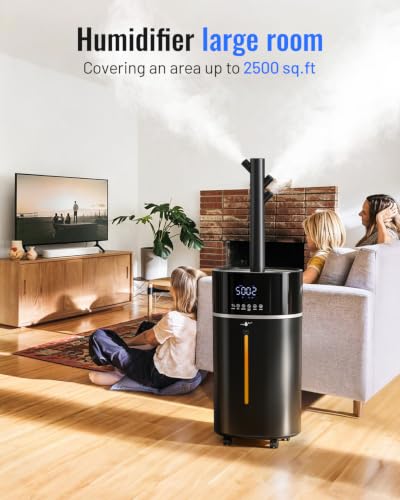 Large 18L (4.76 Gal) Room Humidifier for Up to 2500 sq ft with Remote Control - Black - Variation of Black / 18L