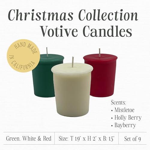 Holiday Scented Votive Candles Set - Red Green White Assorted Scents