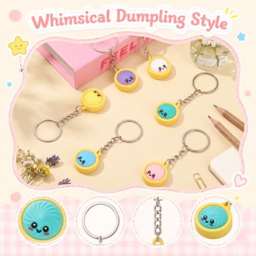 MTLEE Dumpling Keychain No Rebound Cute Charm 24 Classic Dumplings