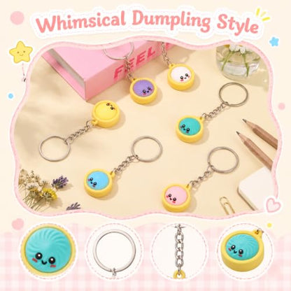 MTLEE Dumpling Keychain No Rebound Cute Charm 24 Classic Dumplings