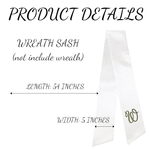 Halloween 07 Fall Wreath Sash with Monogram and Harvest Decor - Autumn Door Accessory