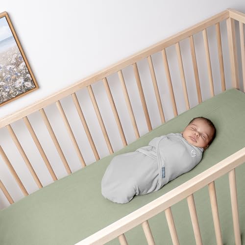 SwaddleMe by Ingenuity Original Swaddle, 100% Cotton, Improves Sleep & Calms Startle Reflex, Preemie Size, Up to 7 Pounds, 1-Pack, Baby Swaddle Blanket - Cream