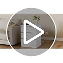 Nightstands Set of 2 with Charging Station, 3 Drawers, White - Medium