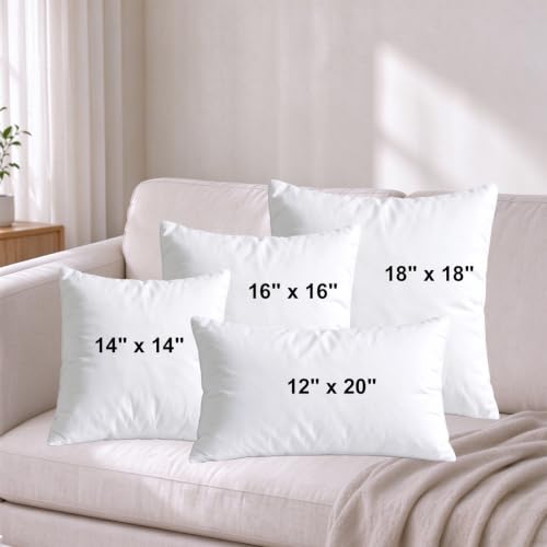 White 14x14 Pillow Insert - Soft Decorative Throw Pillow Cushion
