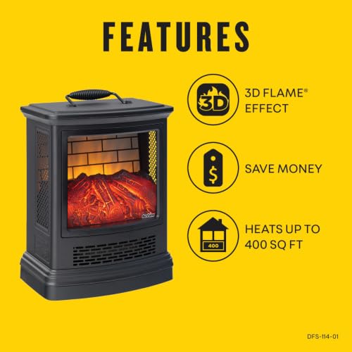 Duraflame Electric Stove Heater with 3D Flame Effect - Black
