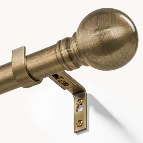 Heavy Duty Adjustable Antique Bronze Curtain Rod 16-88 Inch - 1 Inch Diameter - Blackout Support
