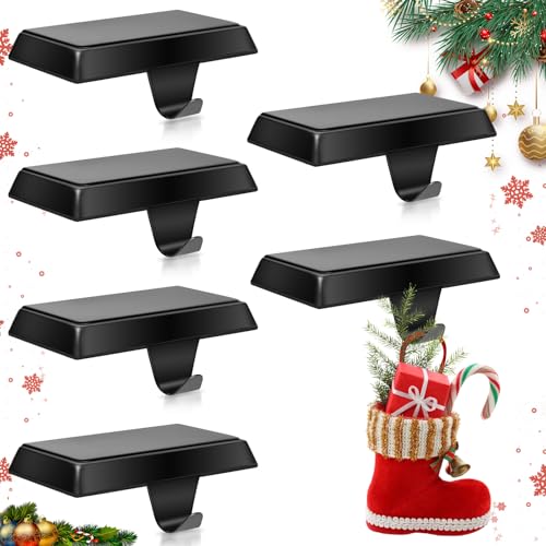 Heavy Duty Metal Christmas Stocking Holders - Black, Pack of 4