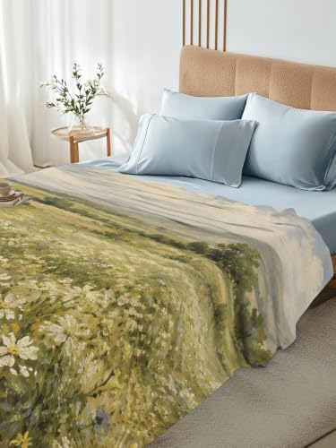 Twin Microfiber Flat Sheet - Mint Green & Emerald Green - Hotel Quality Bedding