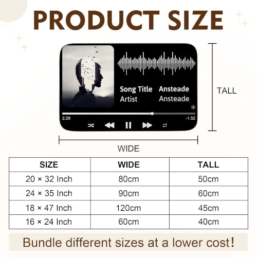 Personalized Music Rug - Custom Photo Non Slip Floor Mat with Music Design