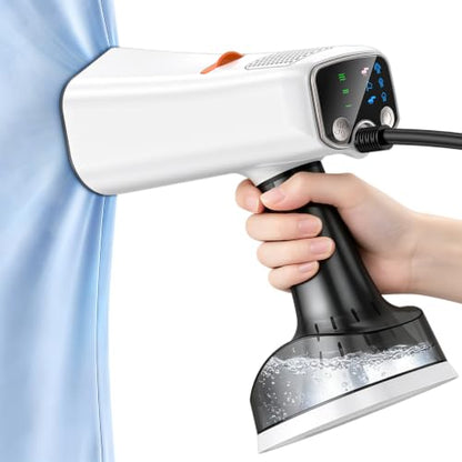 Vacuum Steamer for Clothes with 6000Pa Suction Handheld Garment Steamer White