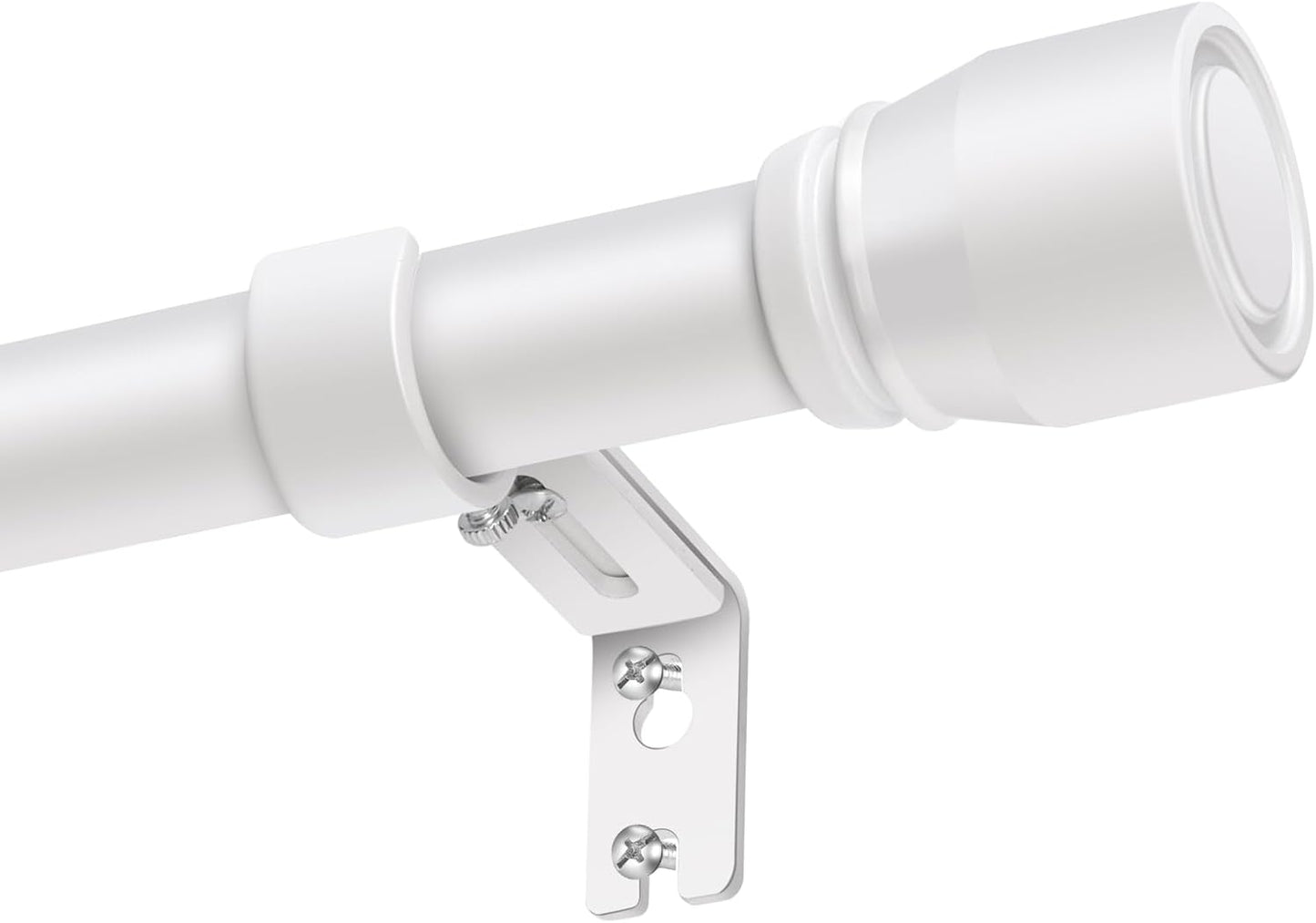 Skiennix Heavy-Duty Adjustable Curtain Rod - 30 to 90 Inch, Matte White, Fits 30-84 Inch Windows