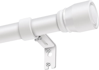 Skiennix Heavy-Duty Adjustable Curtain Rod - 30 to 90 Inch, Matte White, Fits 30-84 Inch Windows