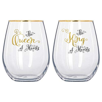 Alice in Wonderland His and Hers Tumbler Glass Set - 500ml Glasses in Gift Box - Variation of Tumbler Glasses