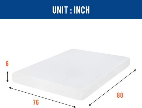 FDW 6-Inch King Mattress - Medium Firm Gel Memory Foam | Pressure Relief & Cooling | CertiPUR-US Certified
