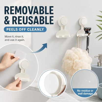 2PCS Shower Razor Holder with Suction Cup Hooks, Bathroom Organizers