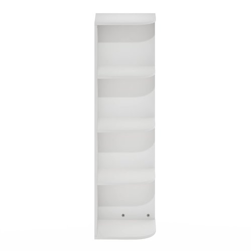 Furinno Pasir 4-Tier Corner Open Shelf Bookcase, White