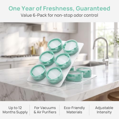 Odor Neutralizer Replacement Cartridges for Shark Vacuums & Air Purifiers - Teal 6 Pack