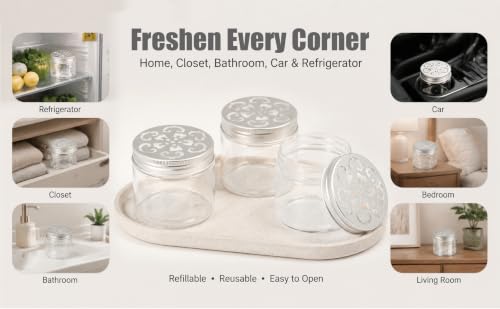 6 Pack 150ml Clear Refillable Storage Jars with Aluminum Lids for Aromatherapy & DIY Projects