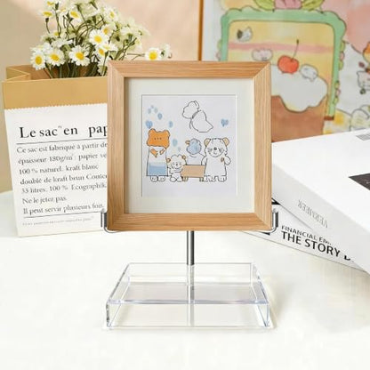 Large Crystal Display Stands Set of 2 - Adjustable Acrylic Collectible Holders