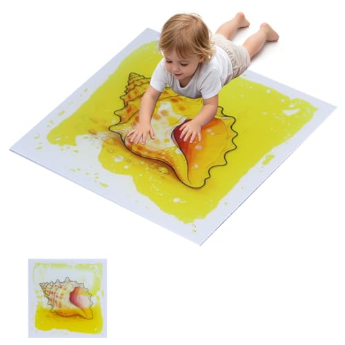 Kids Sensory Floor Tiles Set - Liquid Motion Ocean & Animal Designs 16x16"