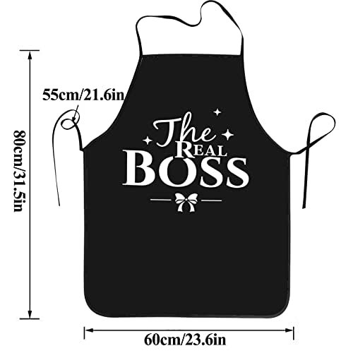 Funny Couple Aprons Waterdrop Resistant The Boss & The Real Boss Variation