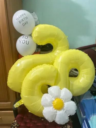 Yellow 3 Balloon - 40 Inch Number Balloon for 3rd Birthday Decorations | Kids & Women Party Supplies