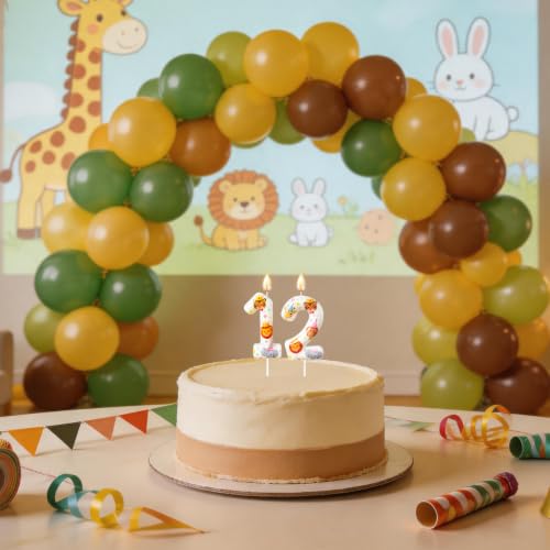 Party Animal Number Candle - Jungle Themed Birthday Cake Topper - 2