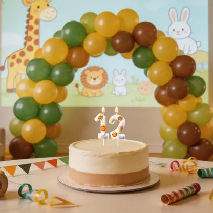 Party Animal Number Candle - Jungle Themed Birthday Cake Topper - 2