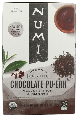 NUMI TEA TEA,OG2,CHOCOLATE PUERH, 16 BAG