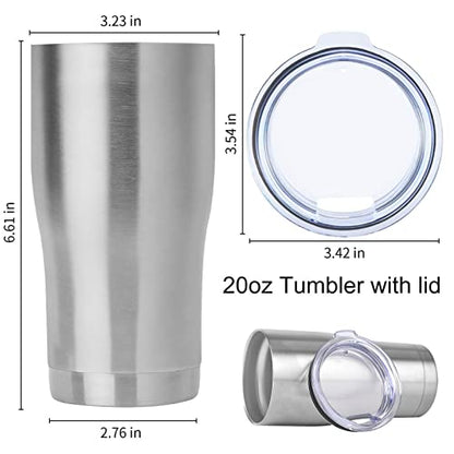 20oz Stainless Steel Tumbler with Lid - Double Wall Insulated Travel Mug - Pack of 1