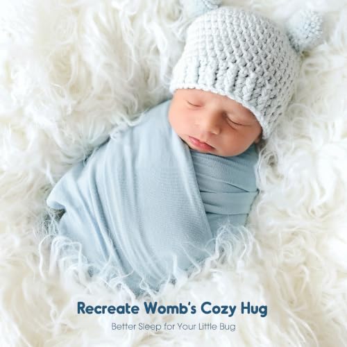 GRSSDER 4-Pack Baby Swaddle Blankets 33x44 Inches - Blue & Green Soft Jersey Knit