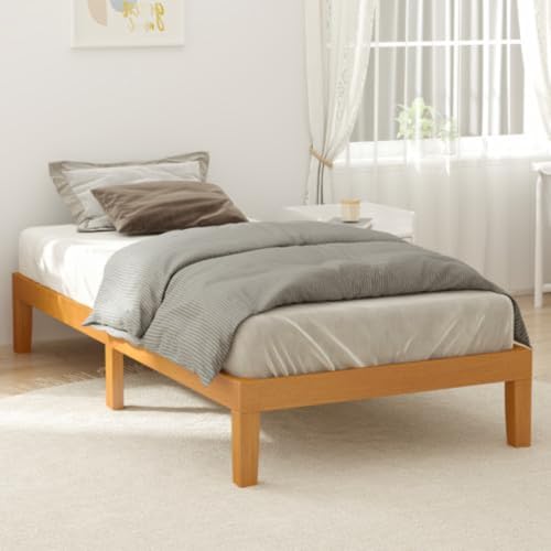 Sweetcrispy Twin Size Bed Frame - 12 Inch Wooden Platform Bed with Support