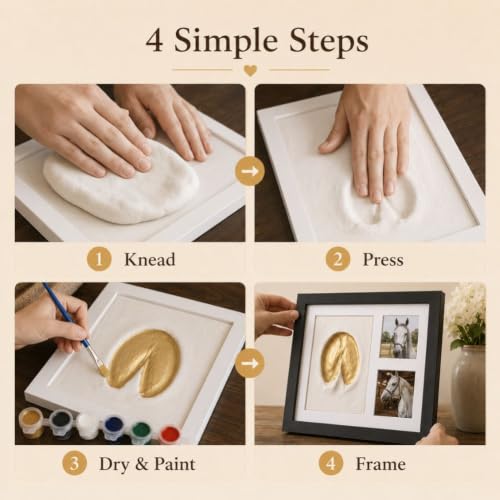 Horse Hoofprint Clay Kit with Frame & Paint Set - Black Variation