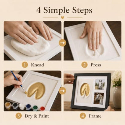 Horse Hoofprint Clay Kit with Frame & Paint Set - Black Variation