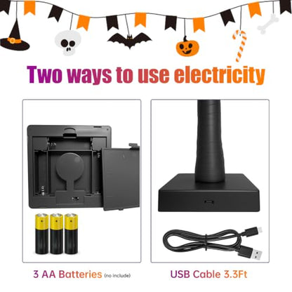 Halloween Decor Indoor 26-Inch Black Tree with Orange and Purple LED Lights - Orange Purple Variation