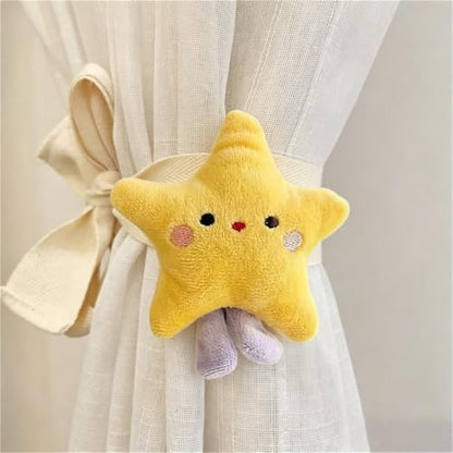 Star Curtain Tiebacks 2 Pack - Cartoon Star Shape Bedroom Accessories for Nursery & Kids Room Decor