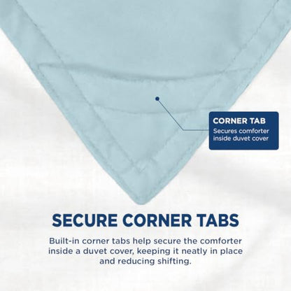 Goose Down Alternative Comforter Twin Bed - Aqua, Hypoallergenic Plush Bedding