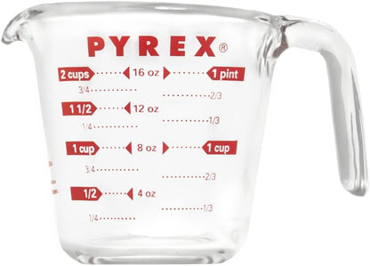 Pyrex Measuring Cup - Clear Design with Red Graphics | 1 Quart Capacity