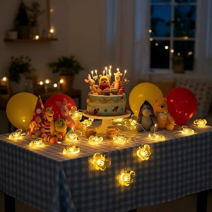 Bee Decor String Lights 10ft with 30 Honeybee LED Bulbs - Battery Operated, Indoor & Outdoor Party Decor - Variation: Bee