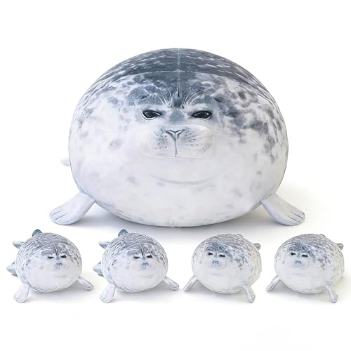 Seal Plush Toy Mommy with 4 Baby Seals - Large 19.7-inch Cuddle Plush Set - Variation: Seal Mommy With 4 Babies